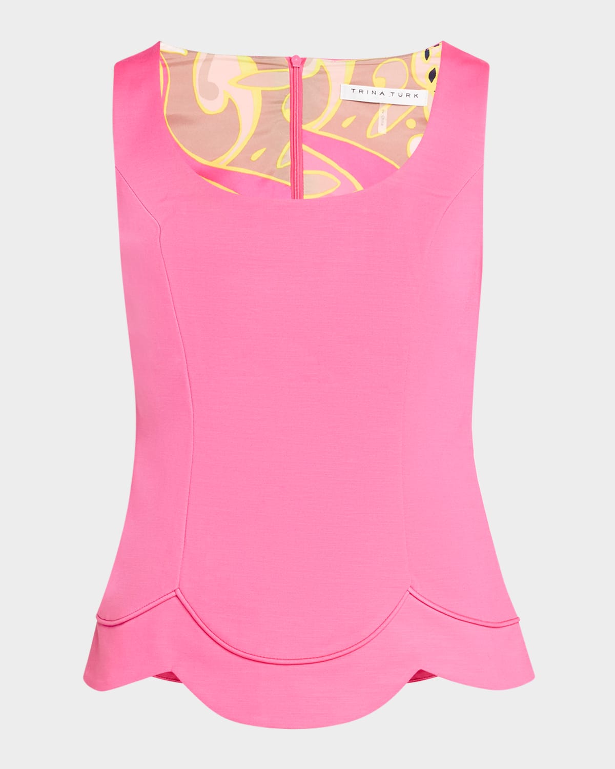 Forehand Scalloped Sleeveless Top