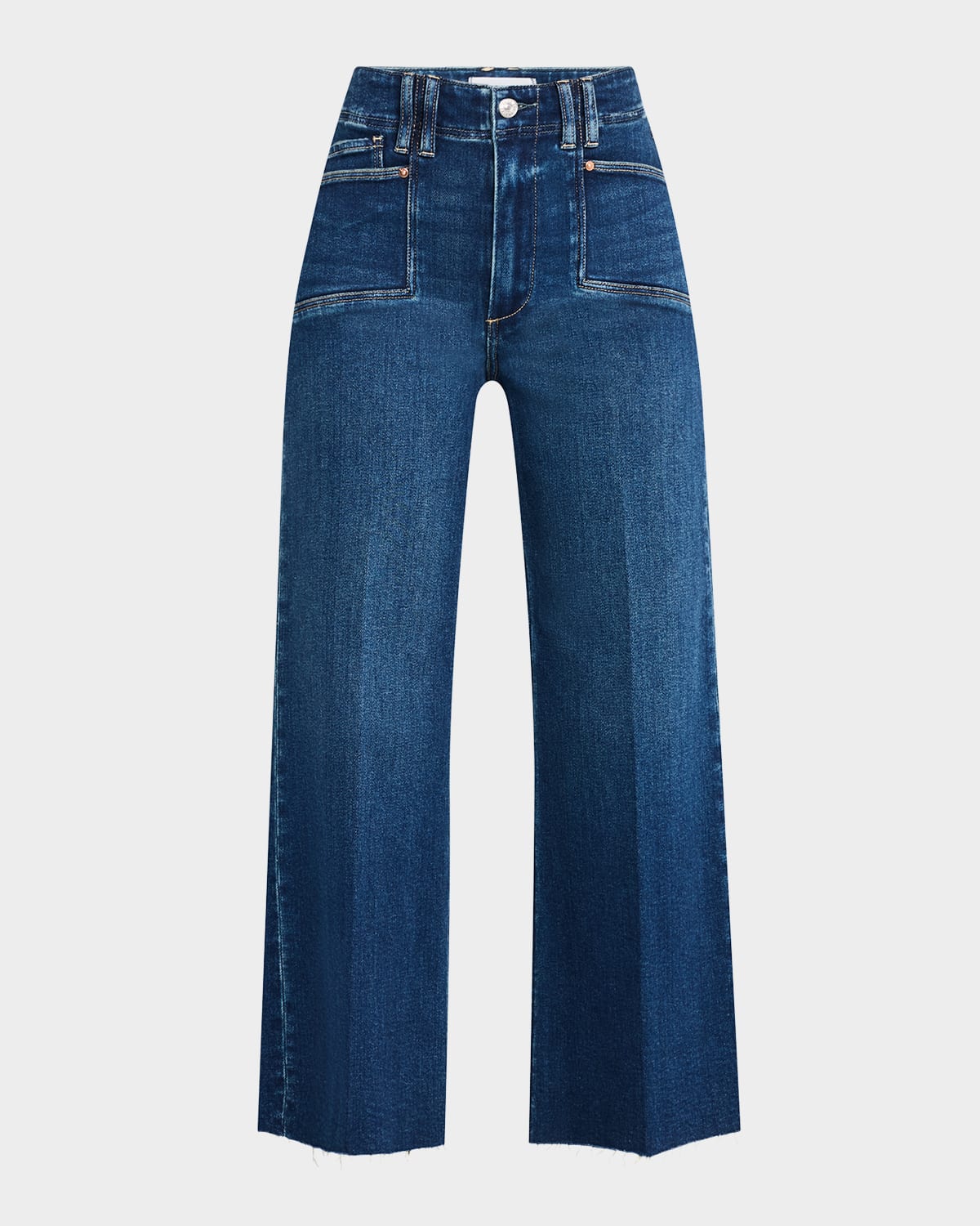PAIGE ANESSA RAW HEM JEANS WITH SET-IN POCKETS 