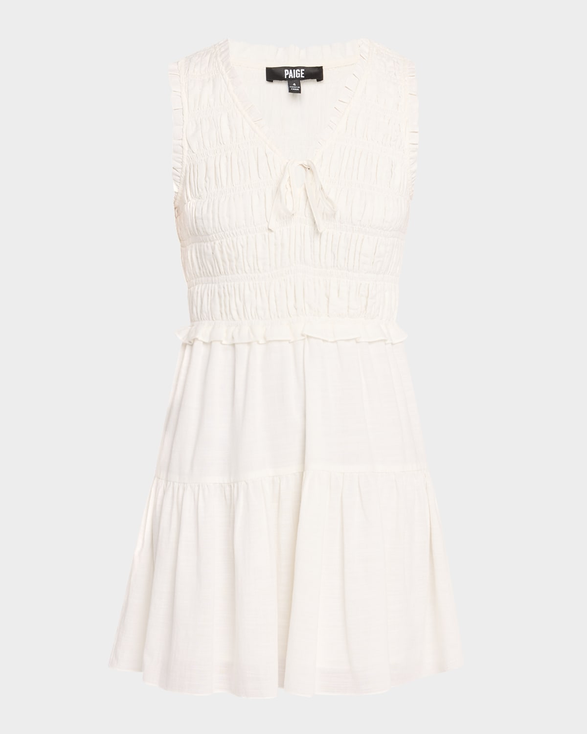 PAIGE FRAISE SMOCKED KNIT MINI DRESS 