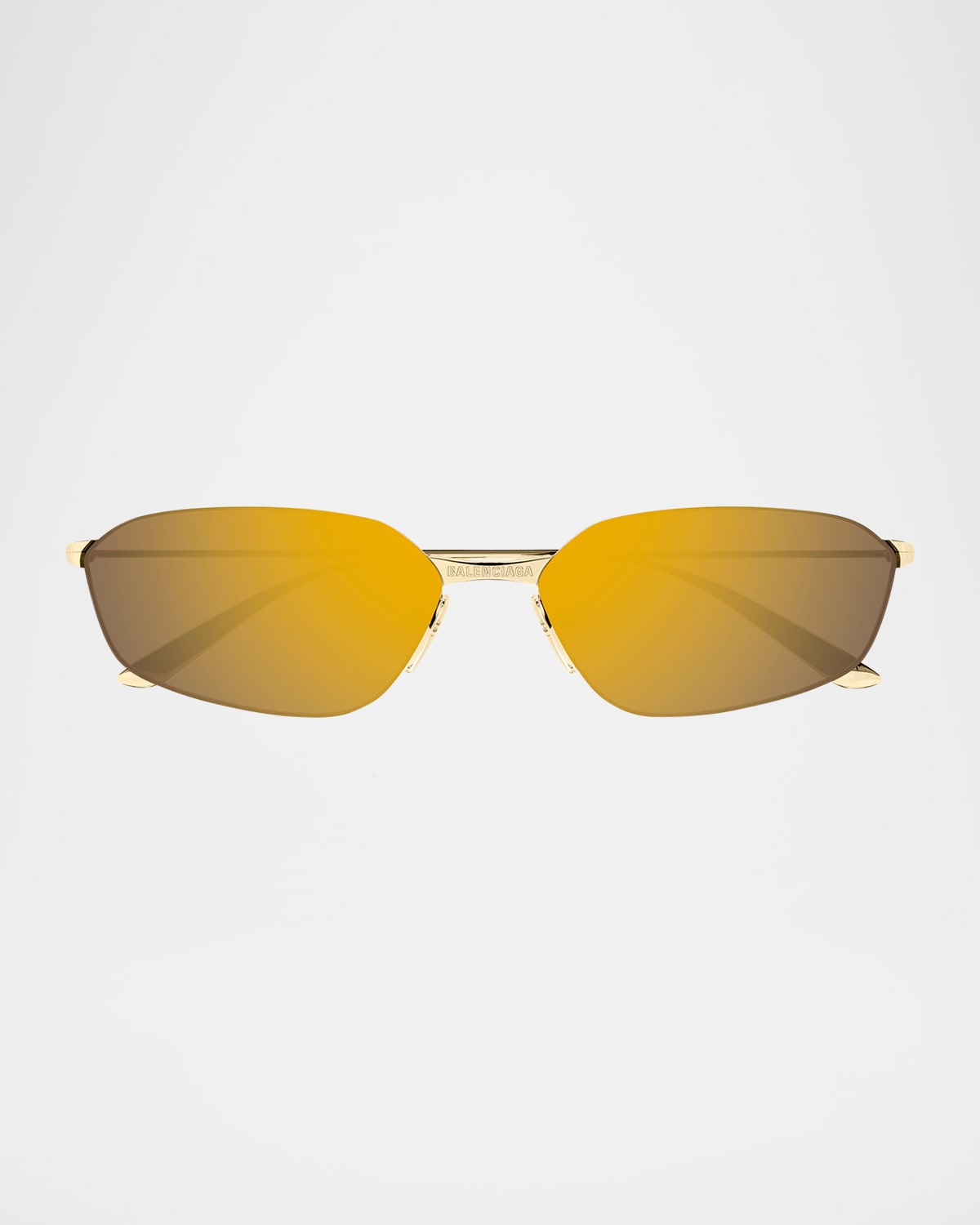 Balenciaga Bb0412s Metal Square Sunglasses In Gold