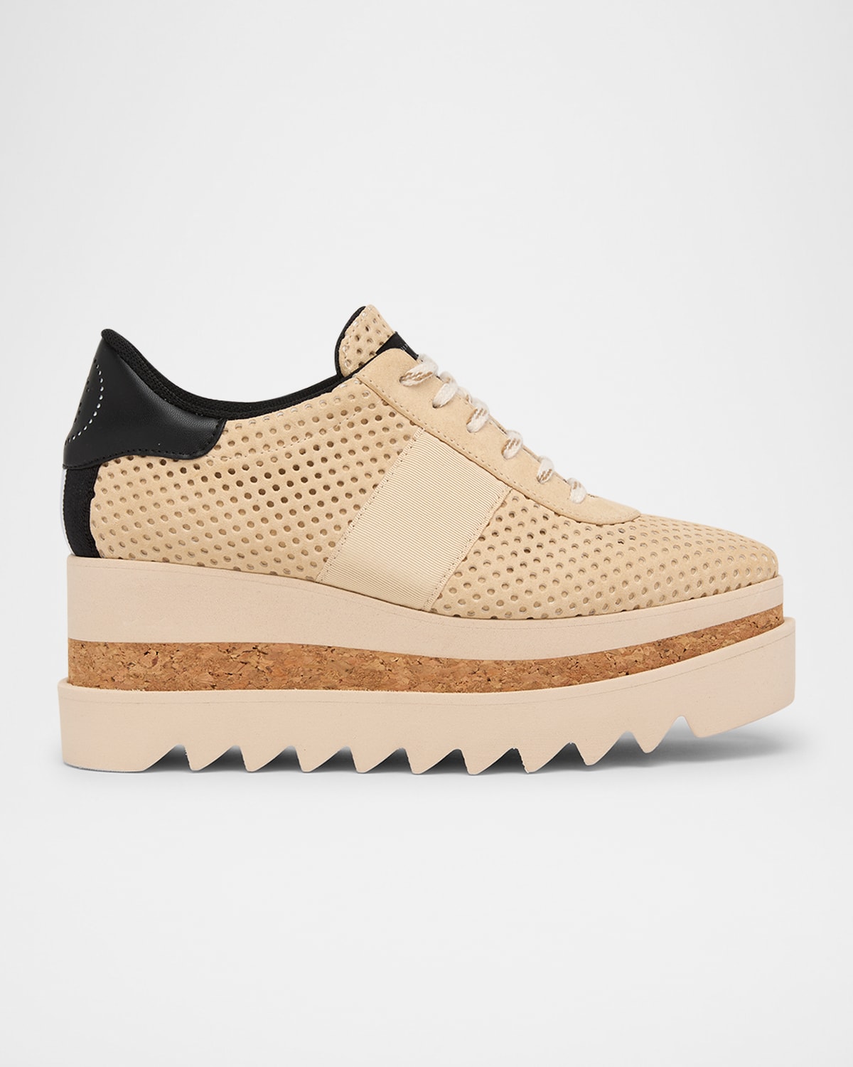 Shop Stella Mccartney Sneakelyse Vegan Perforated Platform Sneakers In Dust