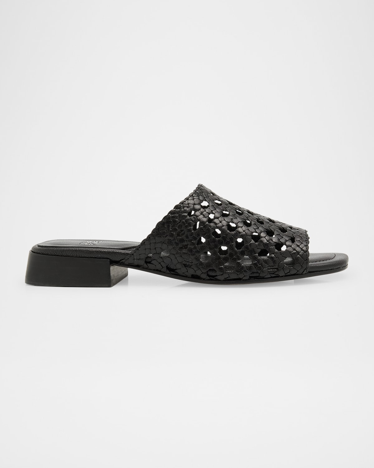 Folie Woven Leather Slide Sandals
