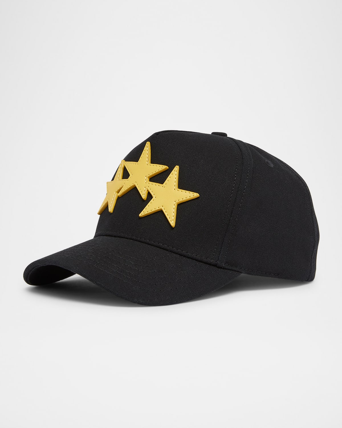 Amiri 3-star Canvas Baseball Cap In Black Champagne