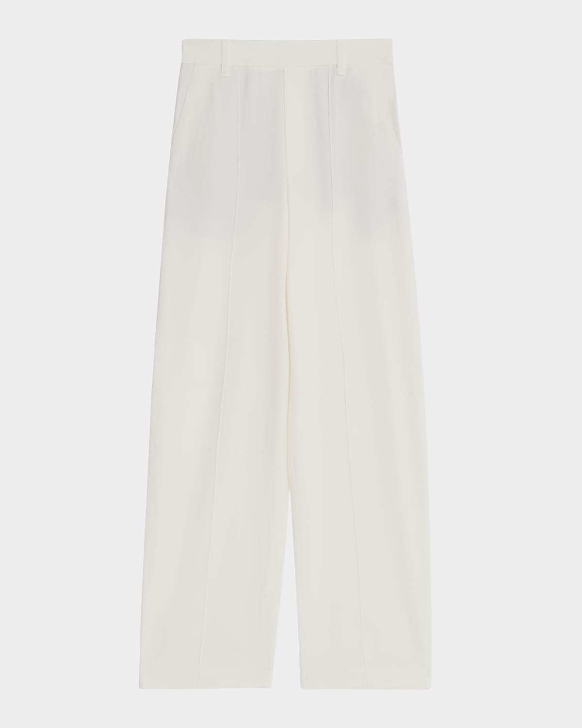 Vince High Waist Pull-on Stretch Linen Blend Pants In Moss Smoke