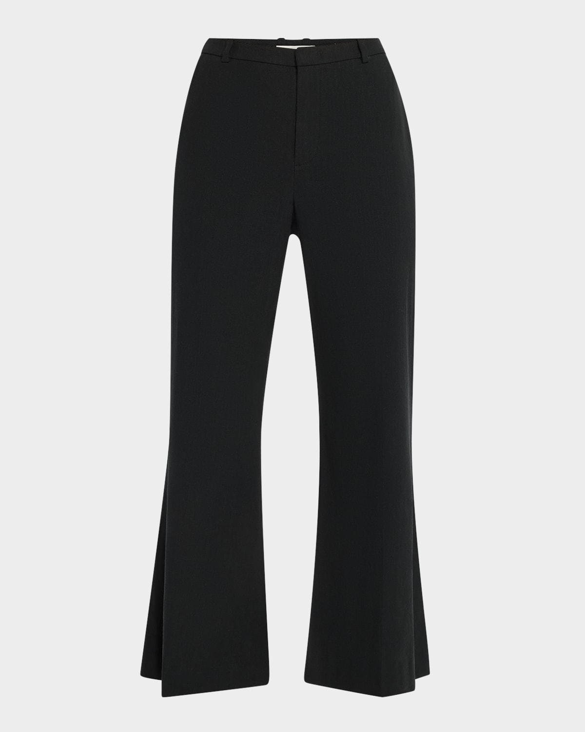 Shop Vince Mid-rise Cropped Flare Trousers In Black