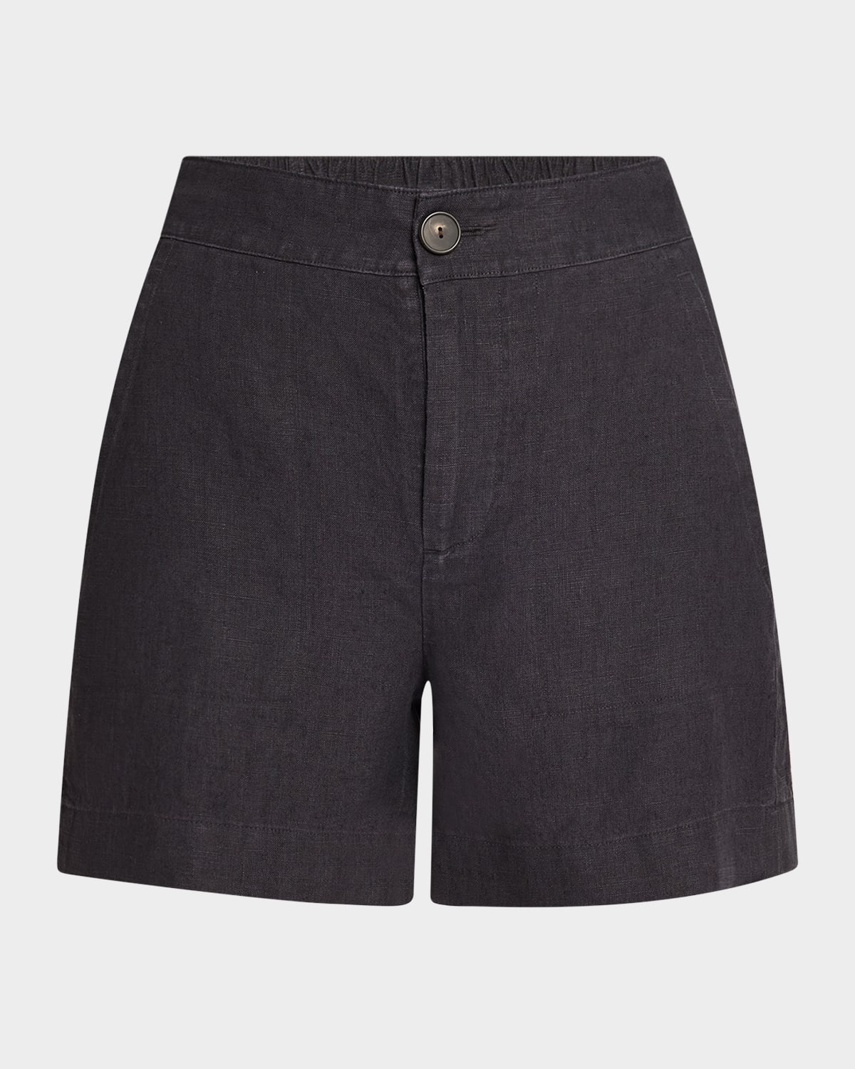 Shop Vince Mid-rise Hemp Shorts In Dk Night Lake