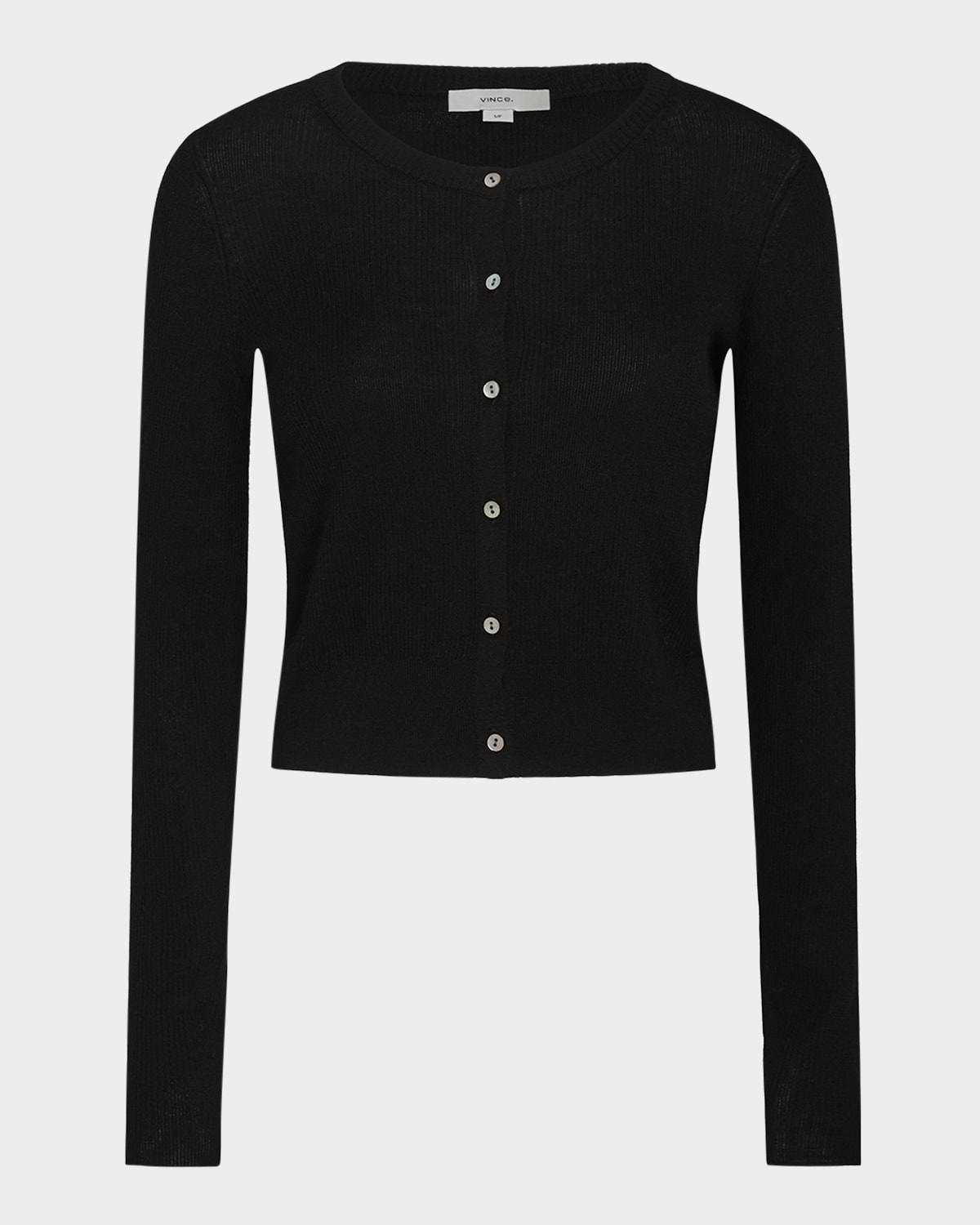 Shop Vince Slim Ribbed Silk-cashmere Cardigan In Black