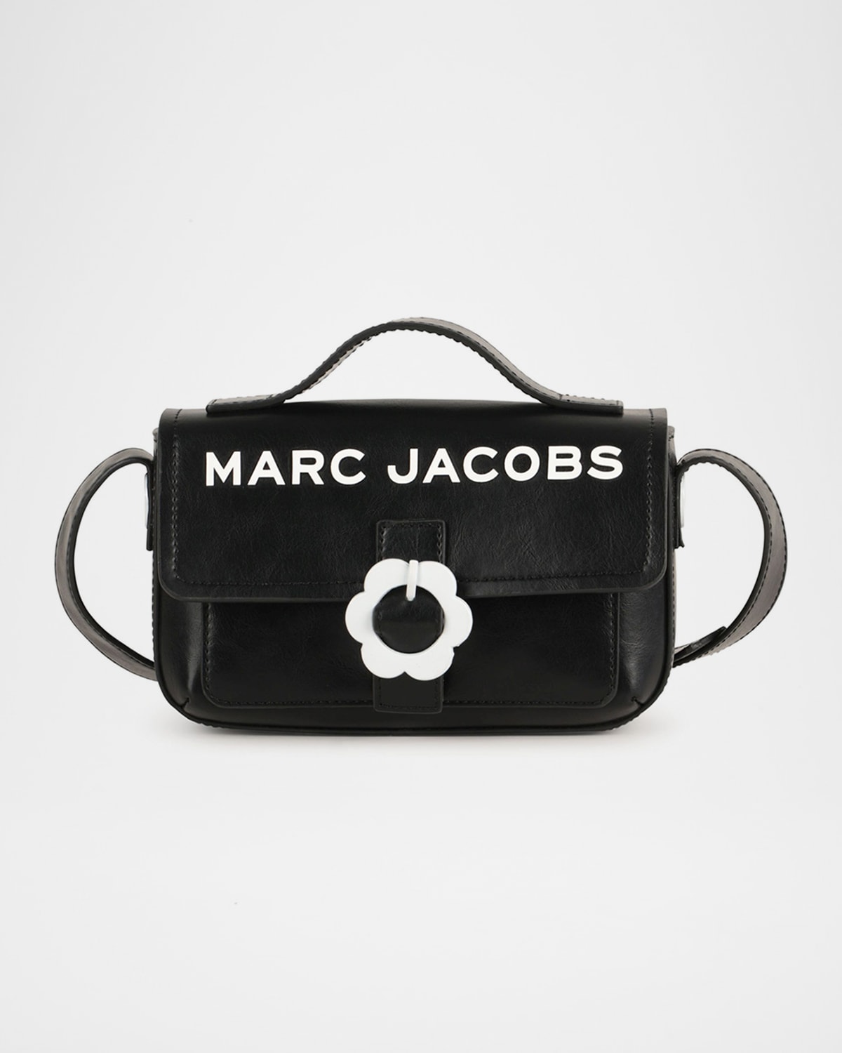 Shop Marc Jacobs Kid's Flower Buckle Shoulder Bag In Black