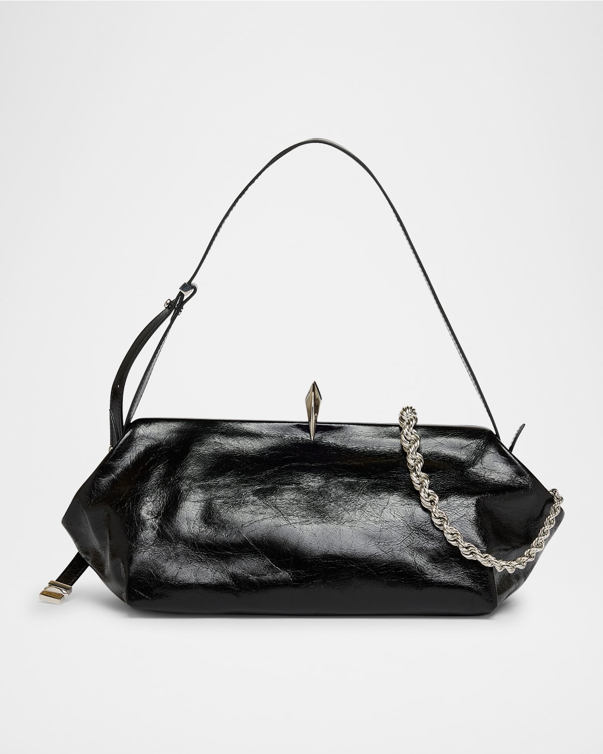 Benedetta Bruzziches Sophia Crinkled Leather Shoulder Bag