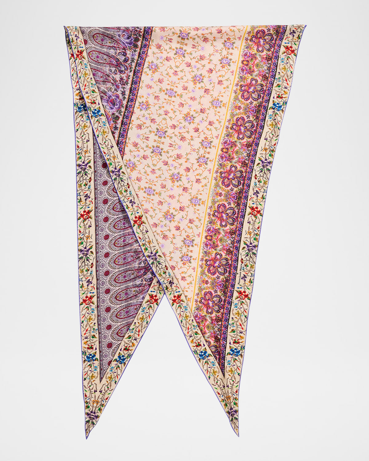 PIERRE-LOUIS MASCIA SILK TRIANGLE PRINTED SCARF 