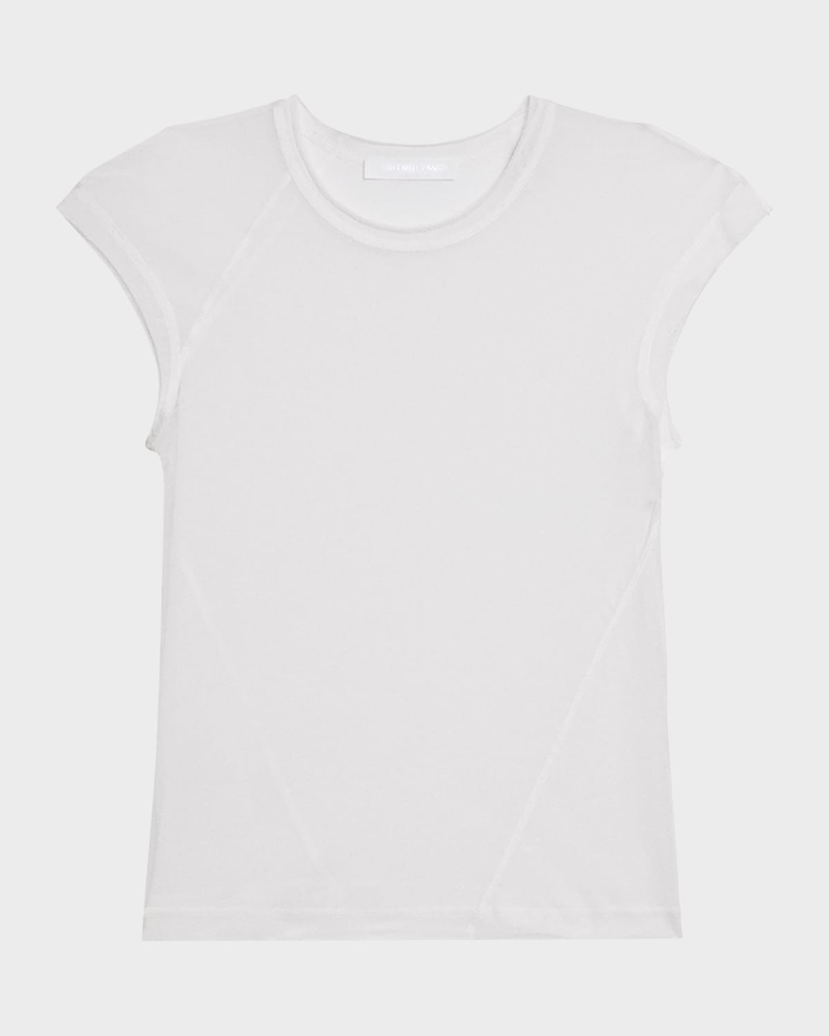 Helmut Lang Twisted Sheer Crewneck Top In White