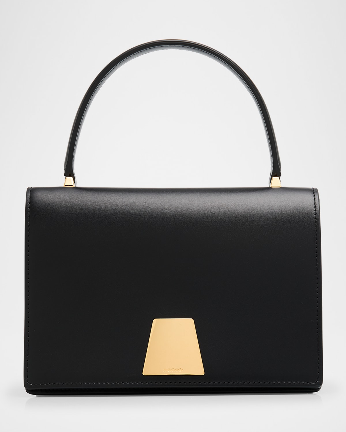 Akris Alice Small Leather Top-handle Bag In Black