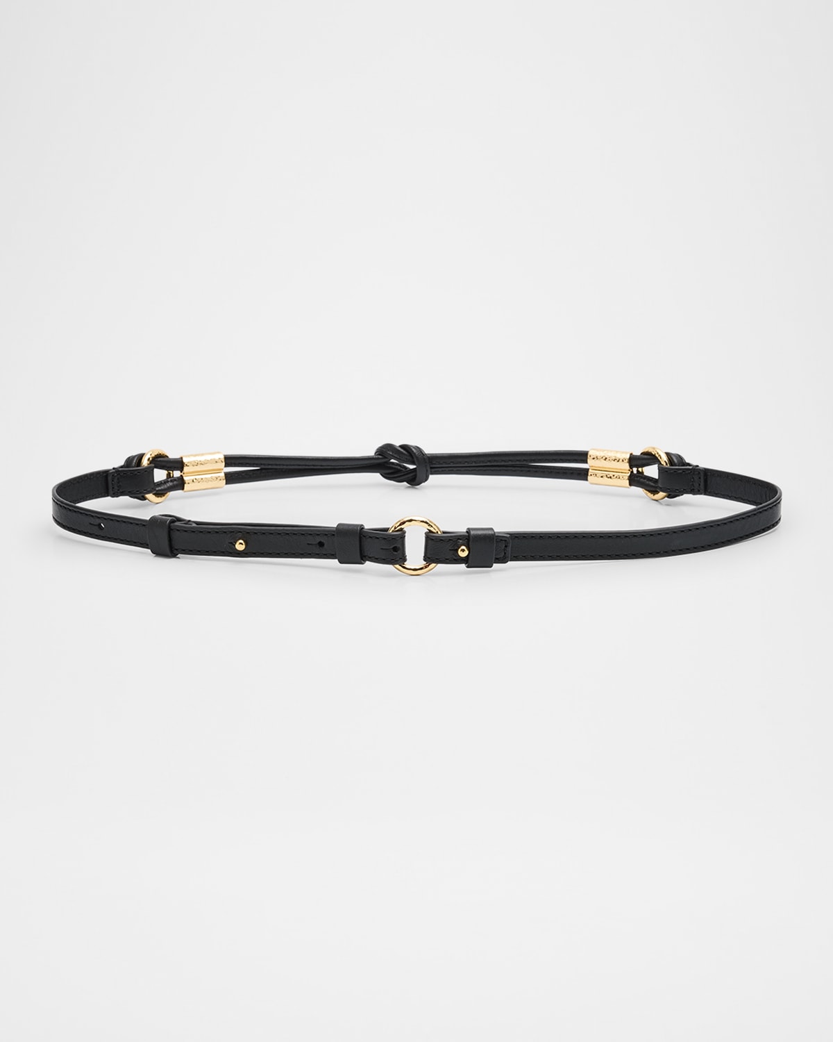 Ivy Knotted Rope Leather Skinny Belt