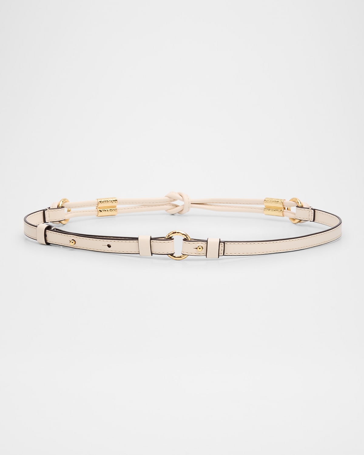 Ivy Knotted Rope Leather Skinny Belt