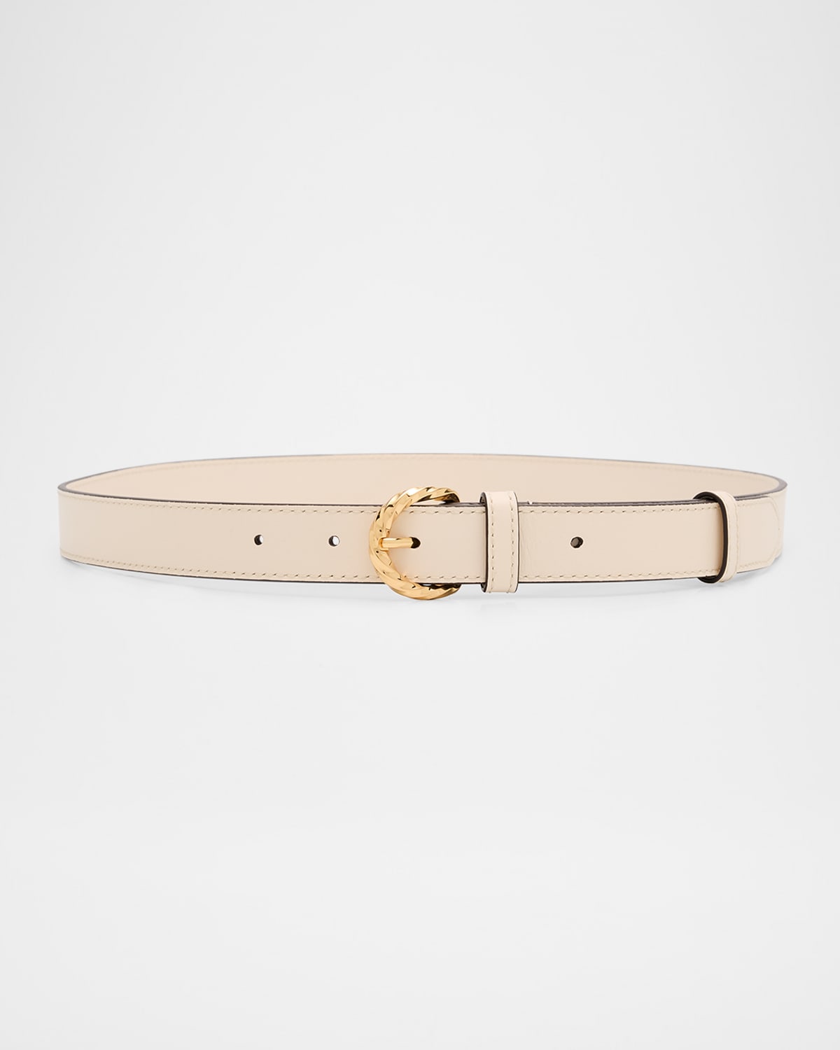 Gia Twisted Buckle Leather Belt