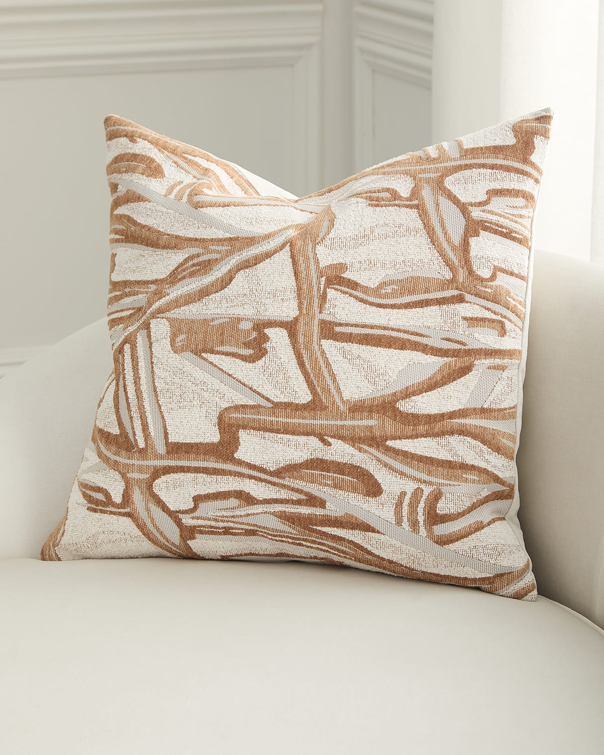 D.v. Kap Home Vitali Abstract Decorative Pillow, 24" Square In Copper