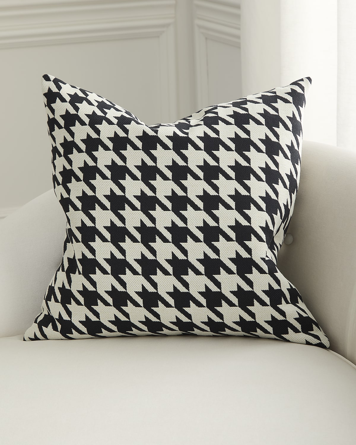 D.v. Kap Home Harwich Houndstooth Decorative Pillow, 24" Square In Ivory
