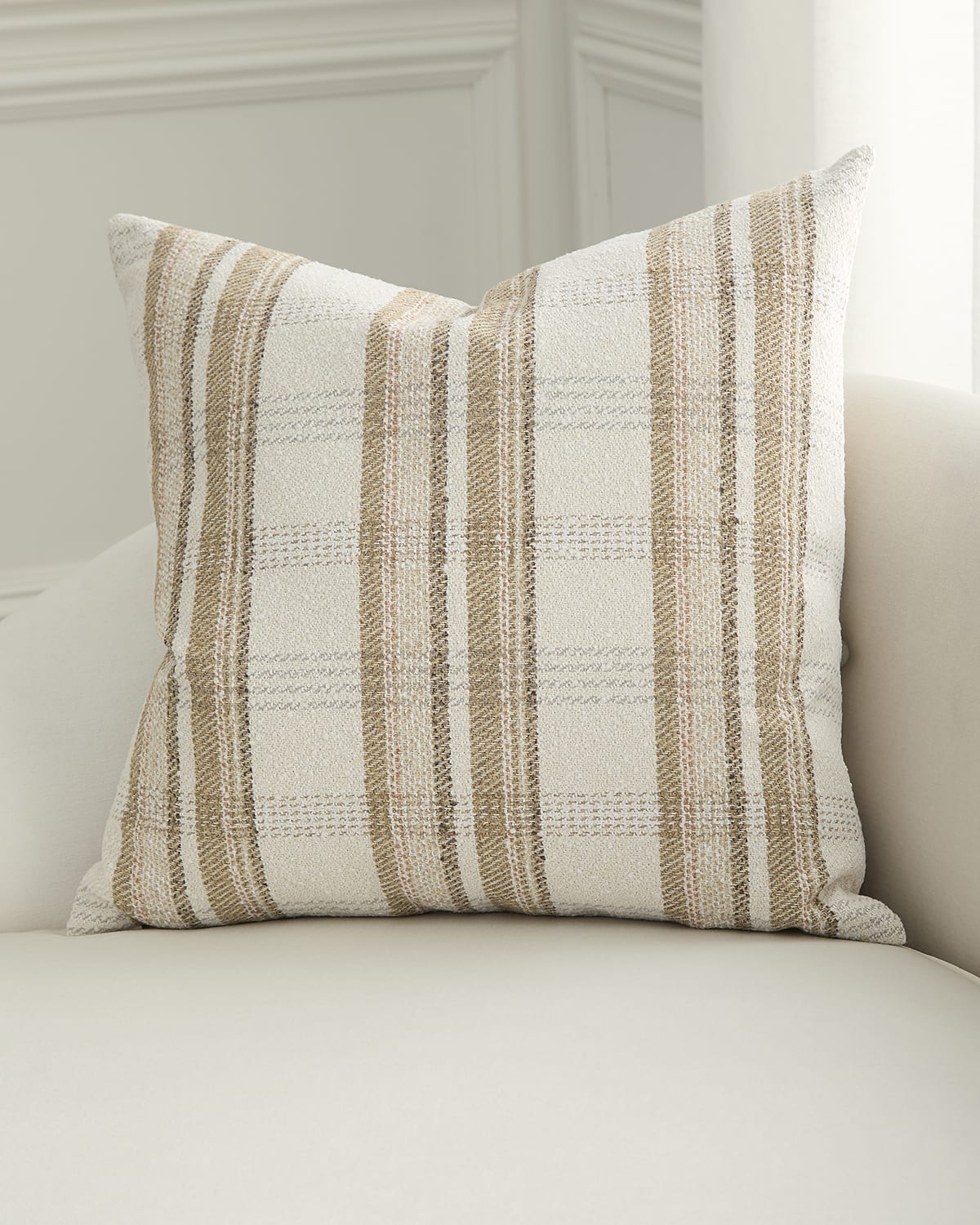 D.v. Kap Home Ridgeway Plaid Decorative Pillow, 24" Square In Fawn