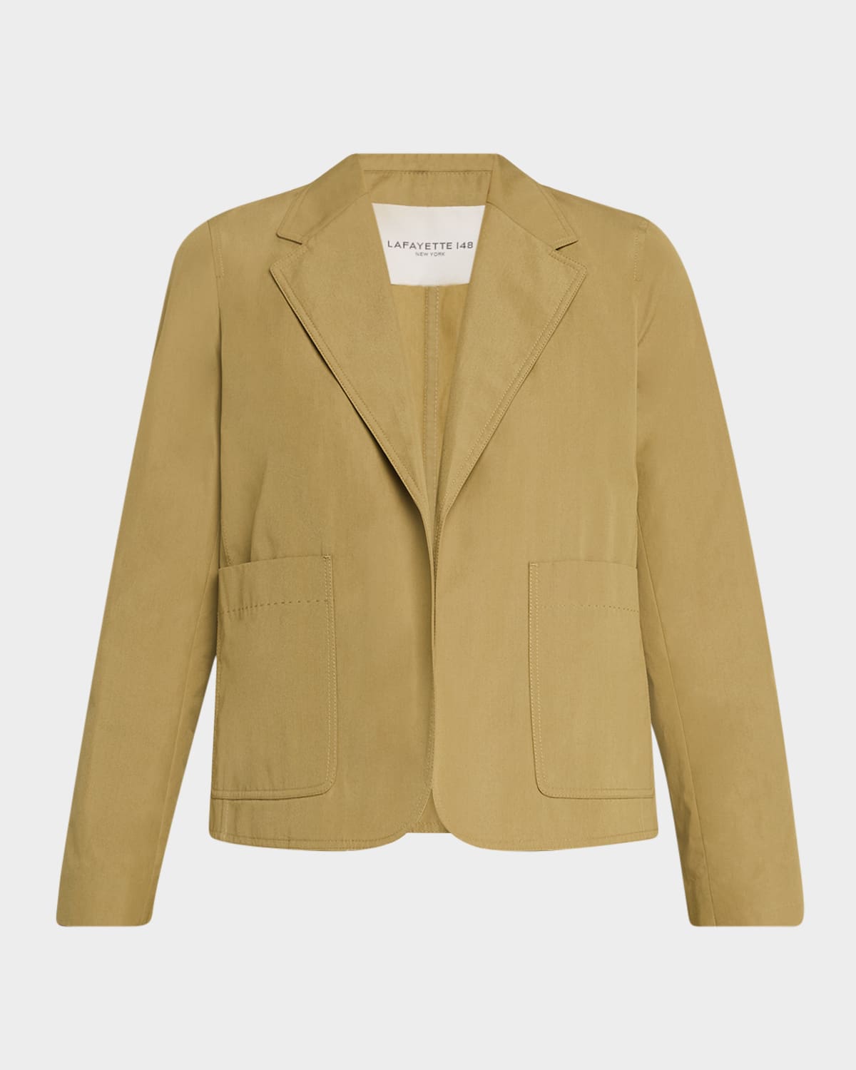 Open-Front Cotton Boyfriend Blazer