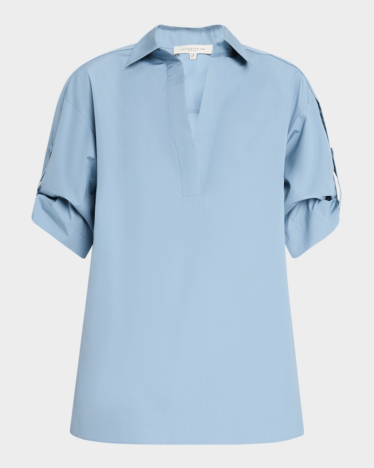 Tab-Sleeve Cotton Shirt