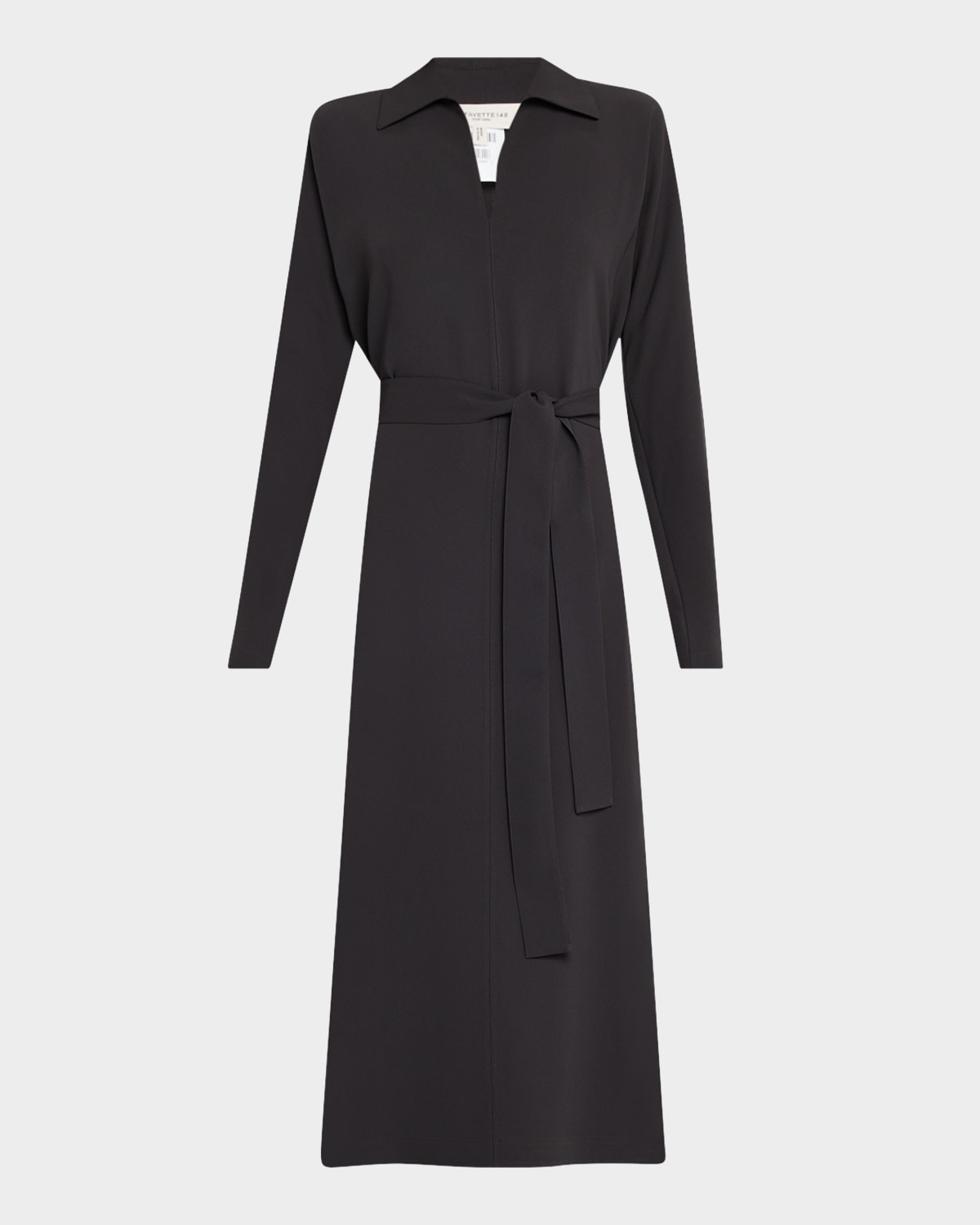 Belted Side Slit Midi Dress