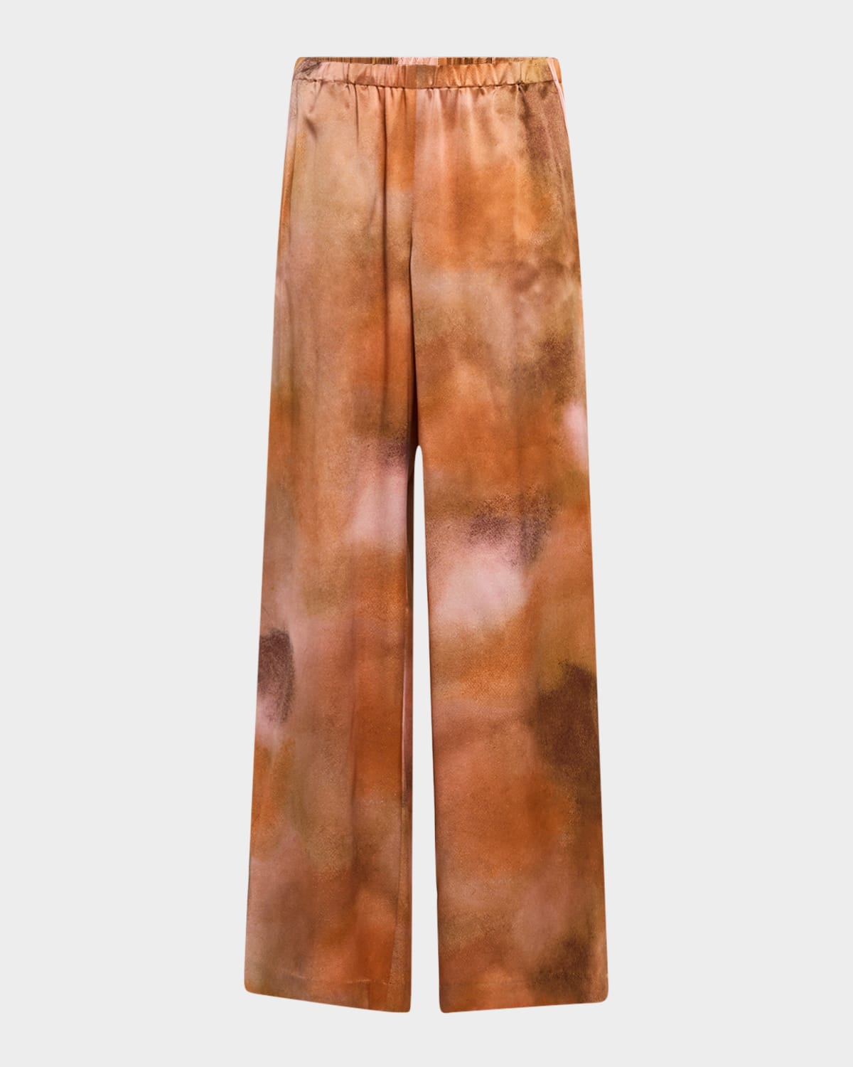 Lafayette 148 Riverside Silk Straight-leg Pull-on Pants