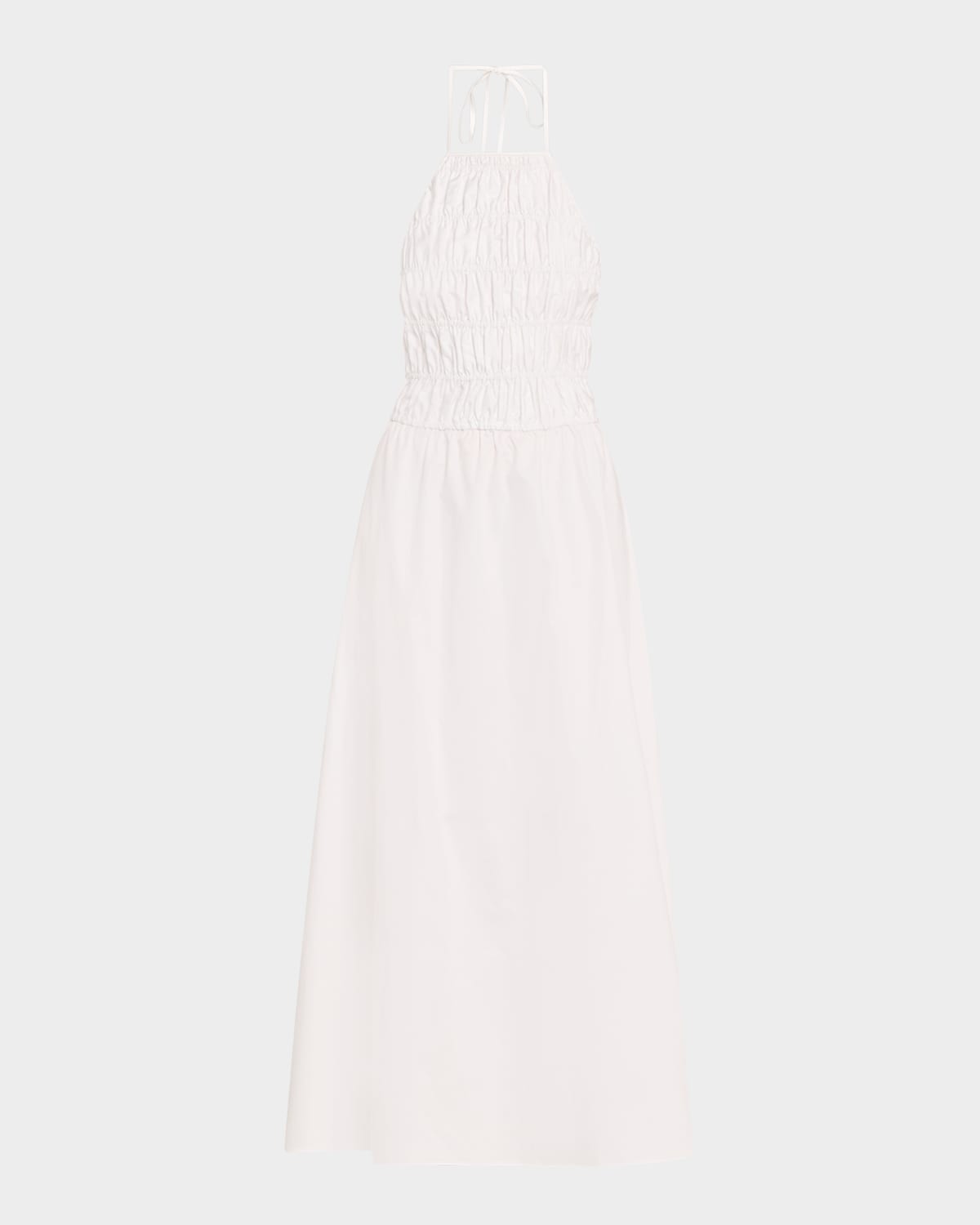 Solid & Striped The Meira Halter Midi Dress In Optic White