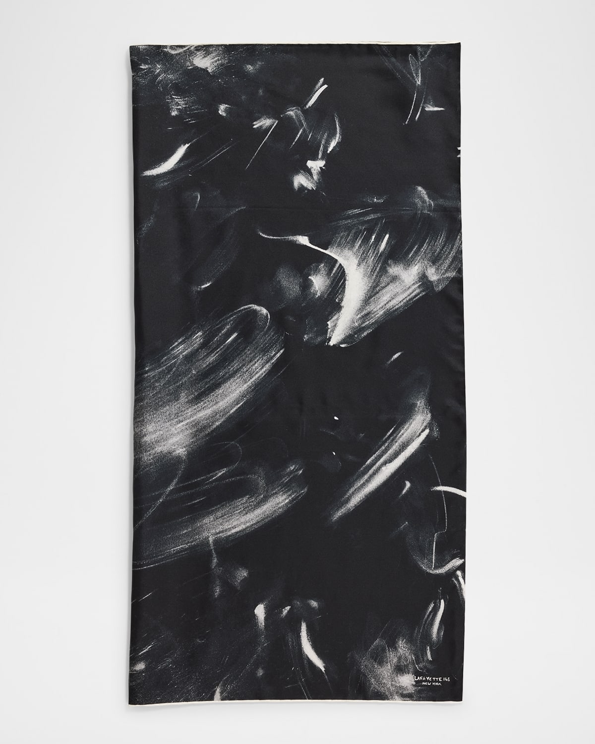 Lafayette 148 New York Charcoal Dust Square Silk Scarf In Black Multi