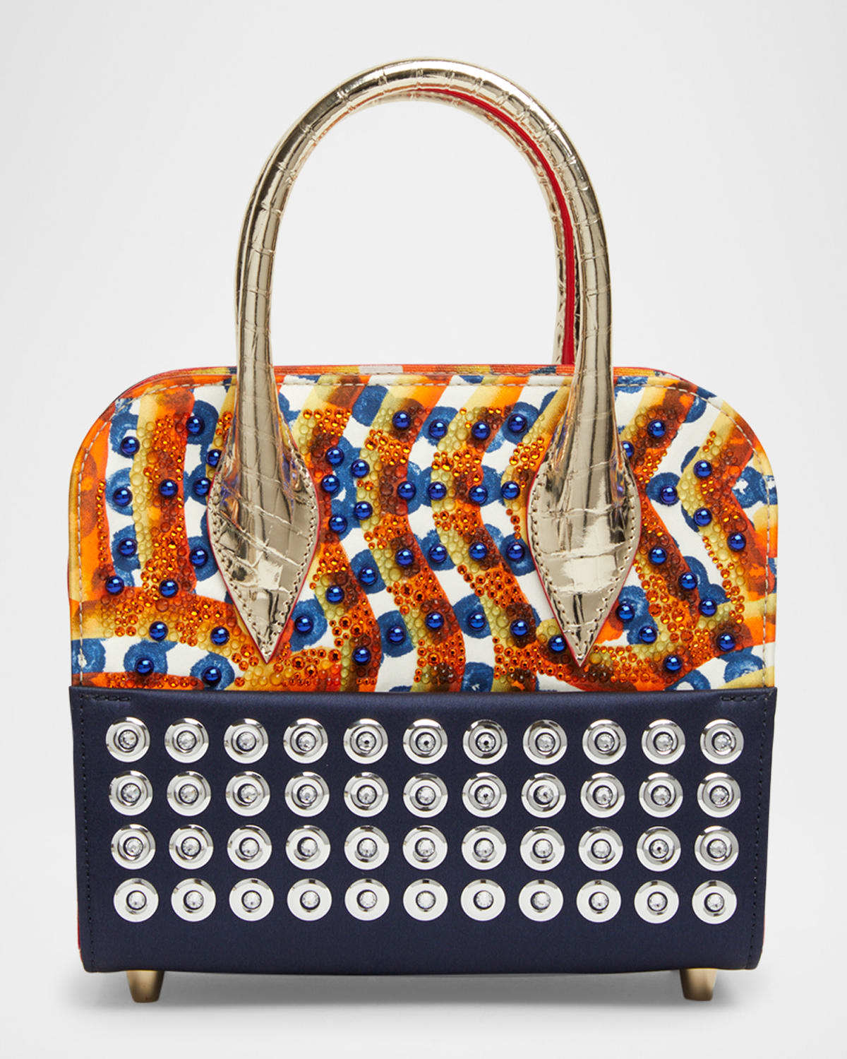 Eloise Mini Top-Handle Bag in Gaagal Embellished Satin and Leather