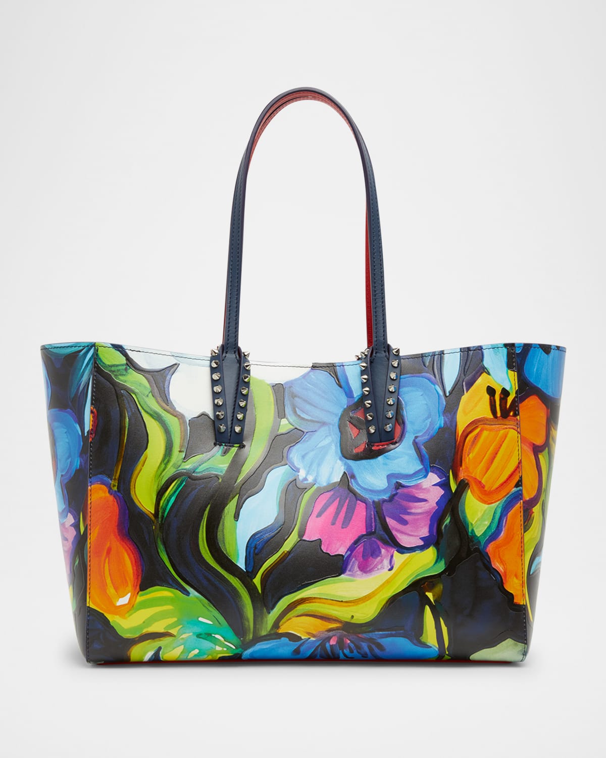 Cabata Small Tote Bag in Flower-Print Leather