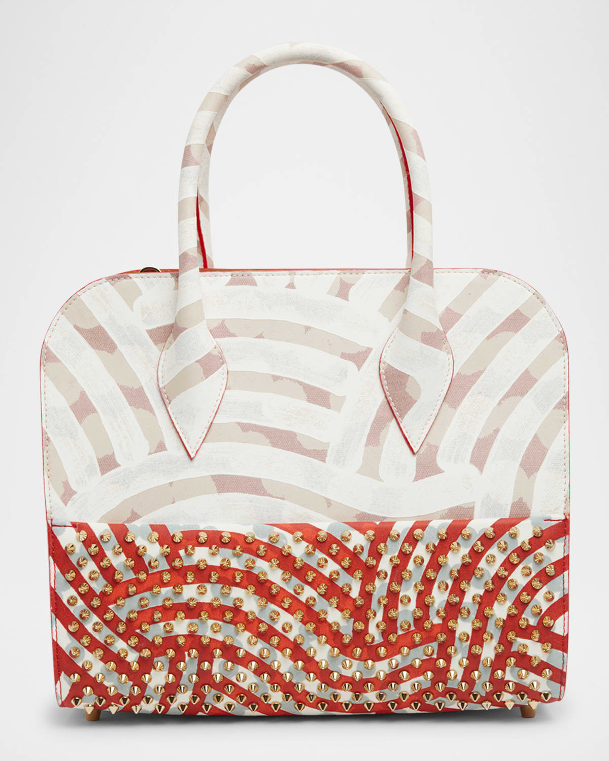 Christian Louboutin Eloise Medium Top-handle Bag In Coated Canvas And Leather