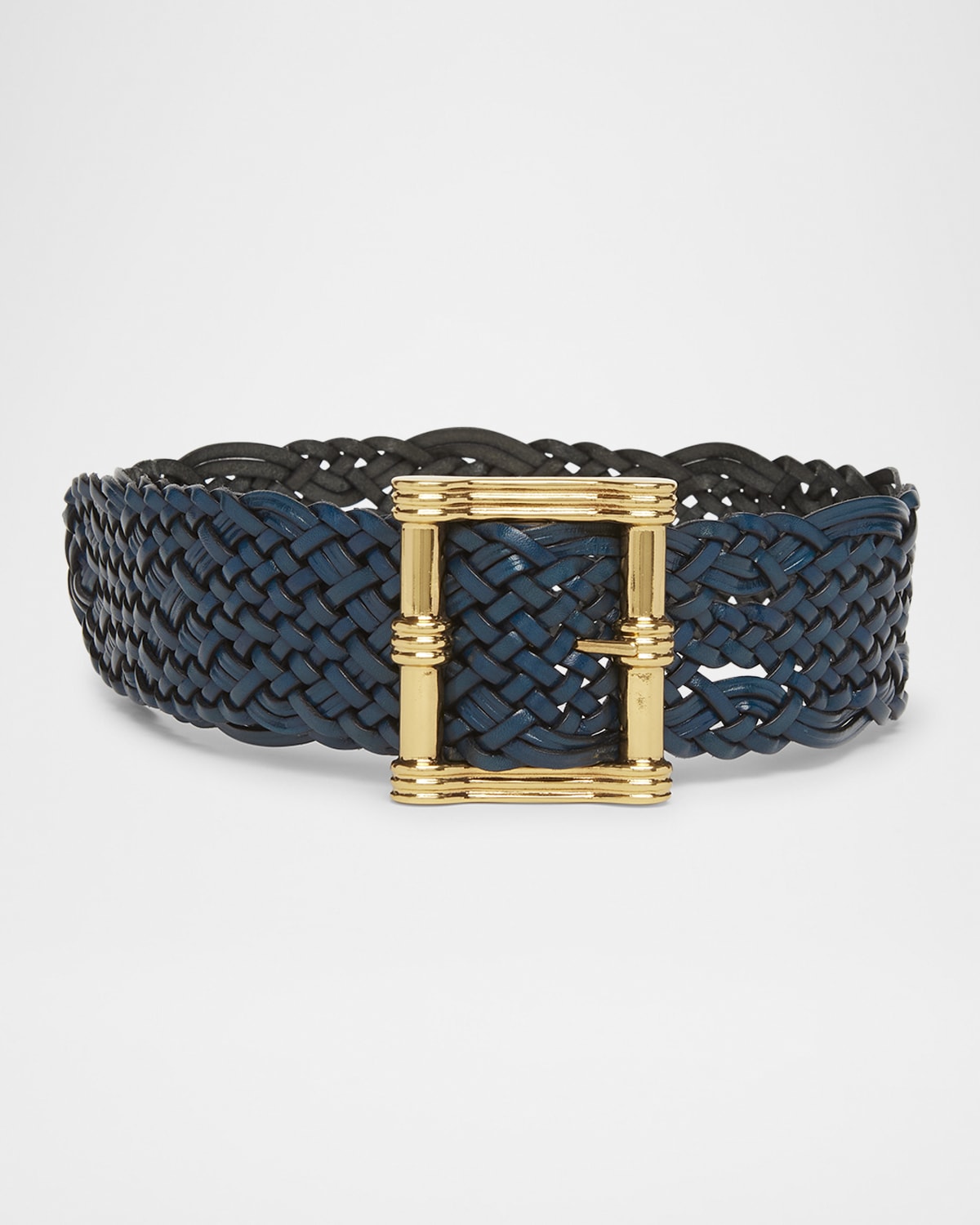 ETRO MAXI WOVEN LEATHER BELT 
