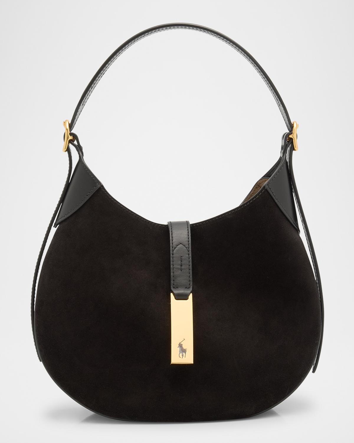 Polo ID Small Suede Shoulder Bag