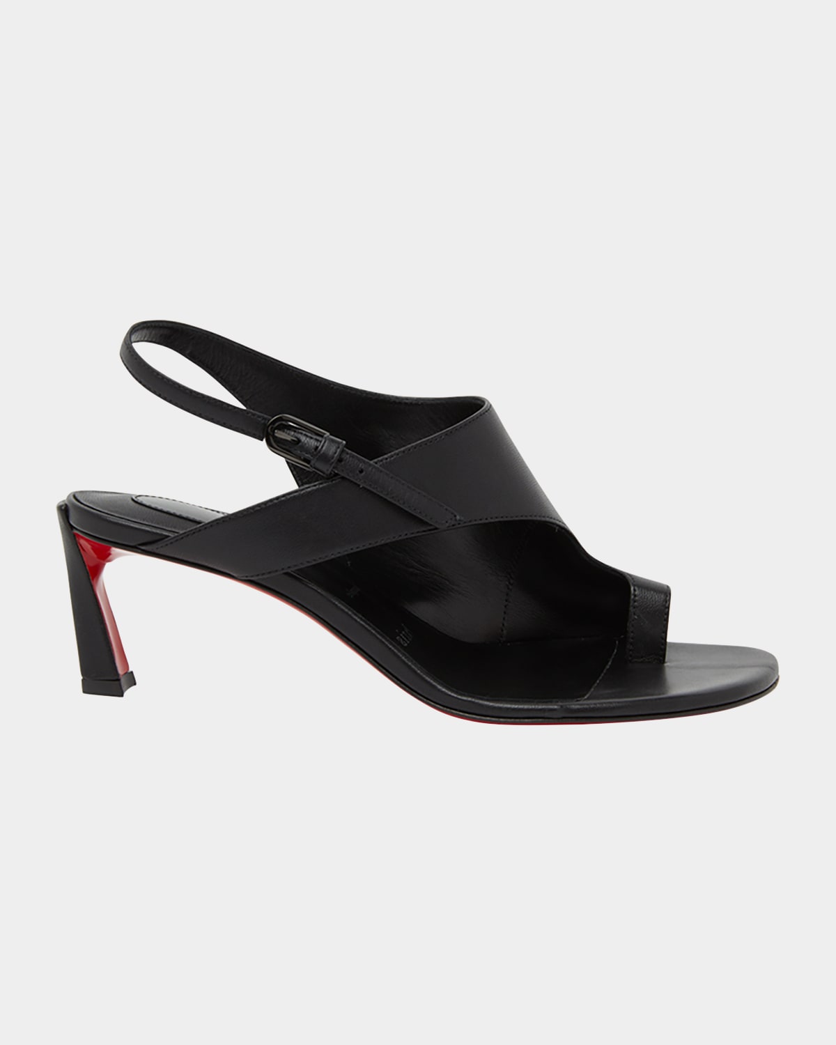 Christian Louboutin Viva Condora Asymmetrical Red Sole Sandals In Black