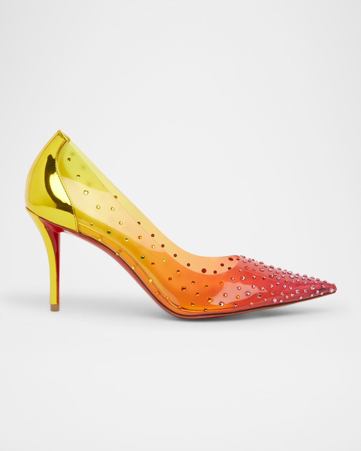Miss Z Studded PVC Red Sole Pumps