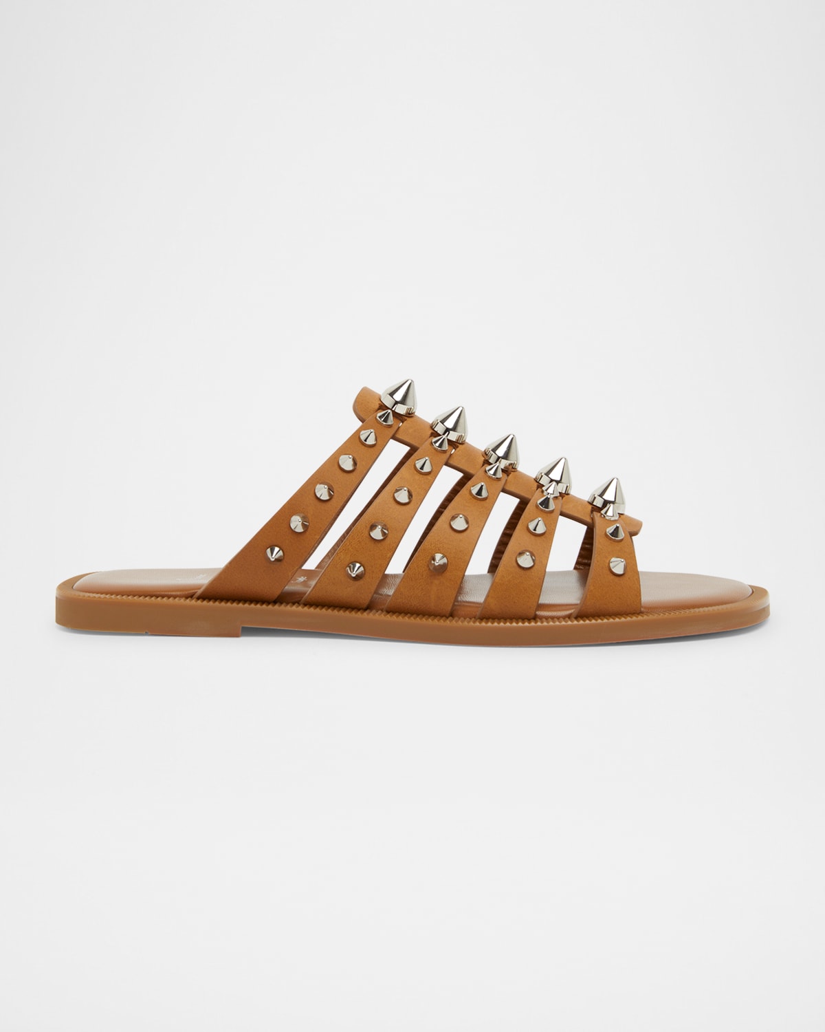 Charja Spike Leather Red Sole Slide Sandals