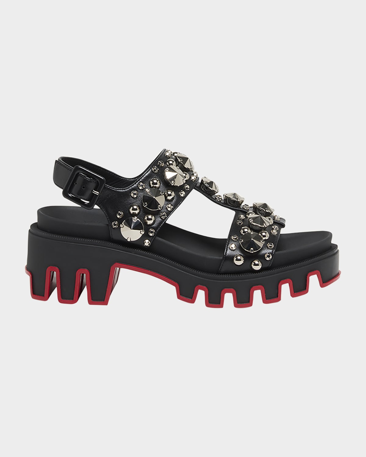 Christian Louboutin Duni Extrazza Leather T-strap Lug-sole Sandals
