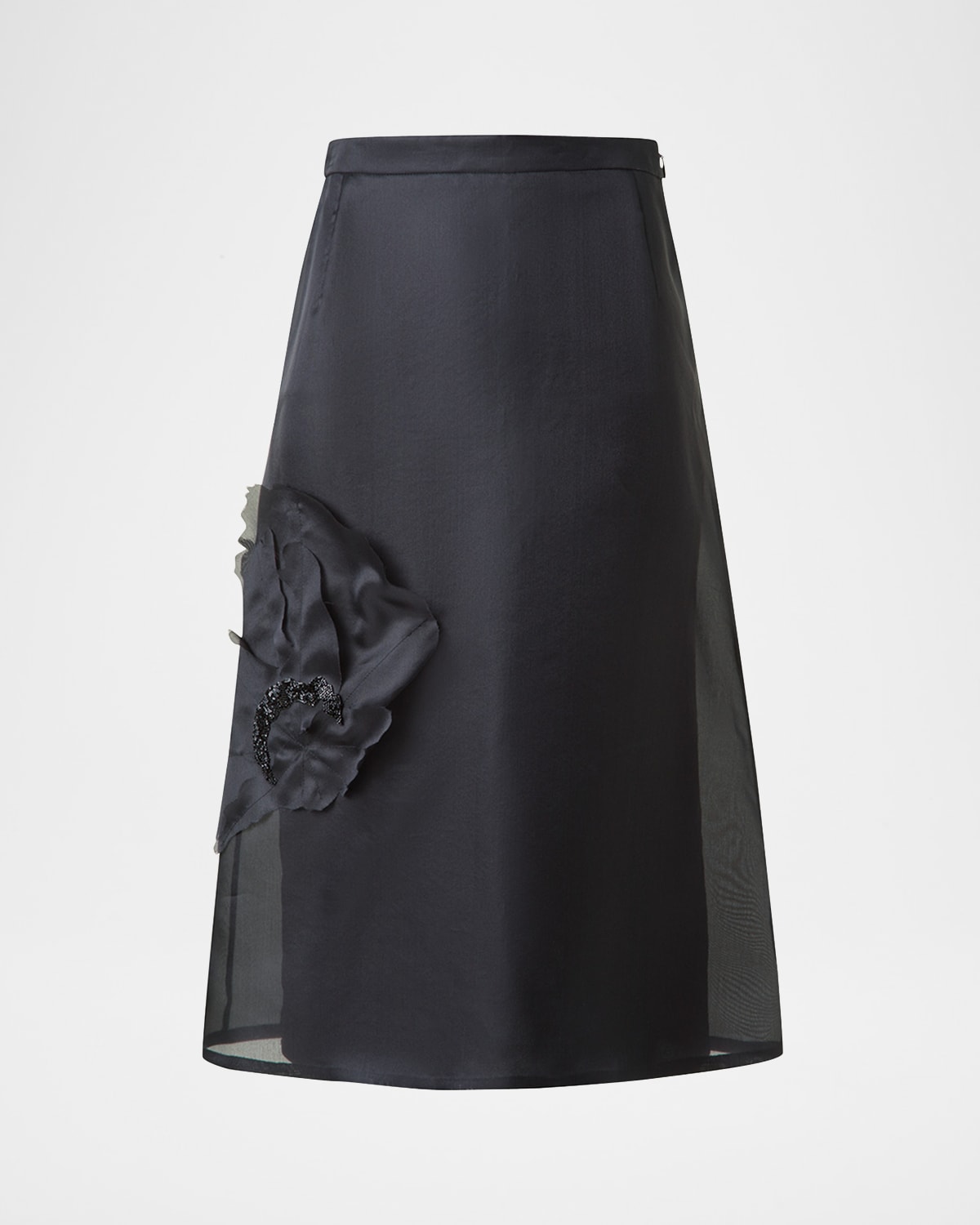 Anemone Corsage Organza Midi Skirt