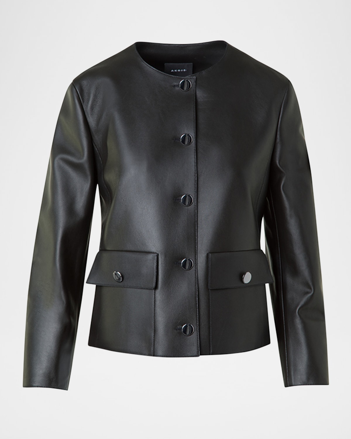 Lamb Nappa Leather Collarless Jacke†