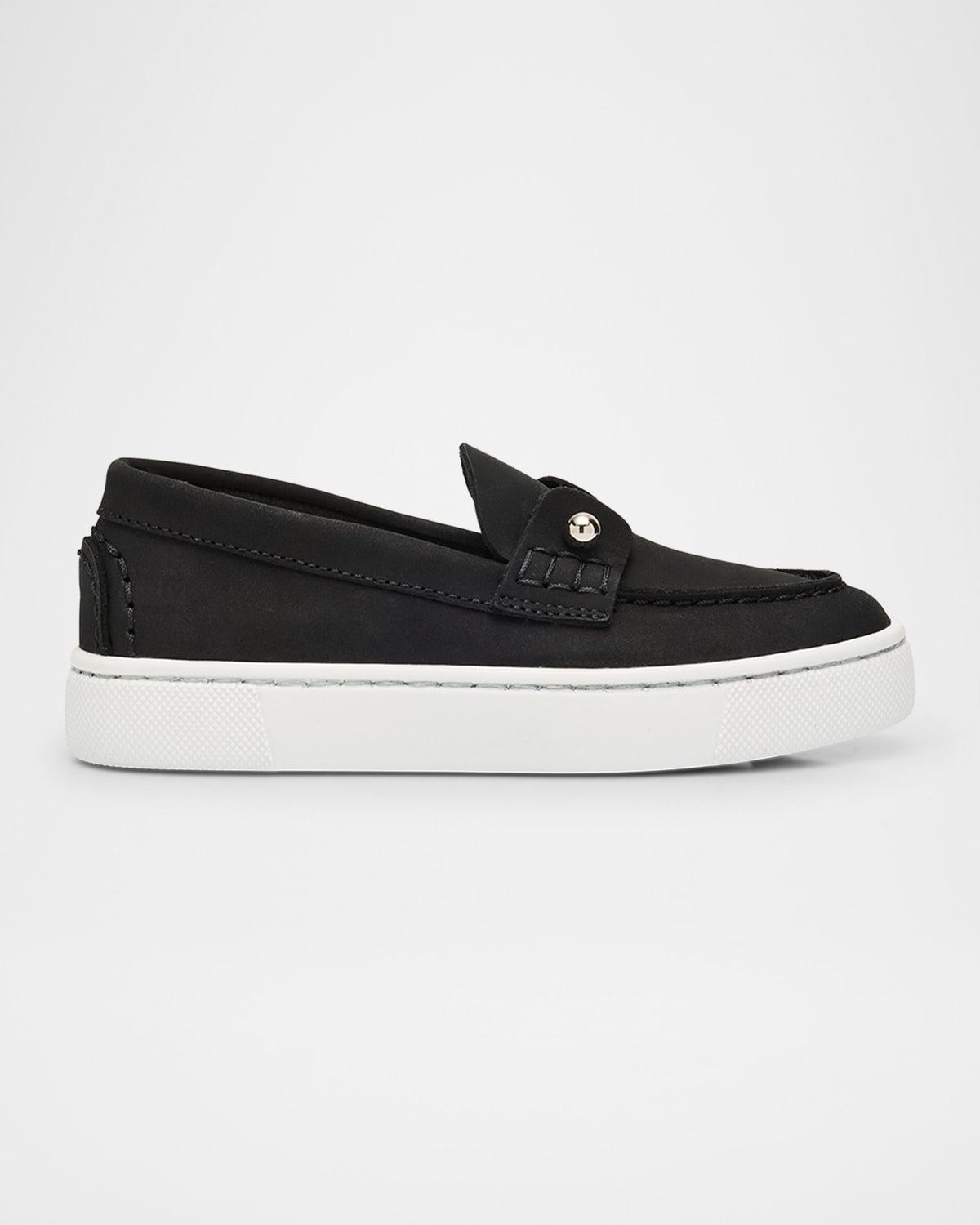 Christian Louboutin Boy's Chambelikid Nubuck Leather Boat Shoes, Toddler/kids