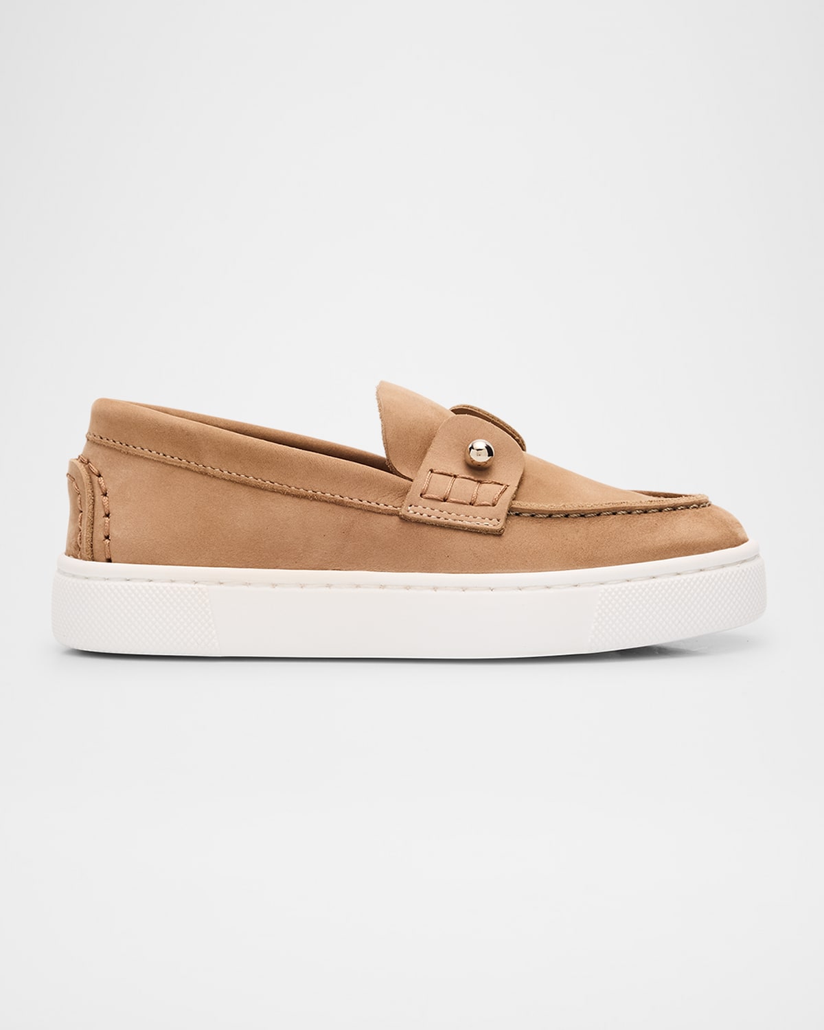 Christian Louboutin Boy's Chambelikid Nubuck Leather Boat Shoes, Toddler/kids