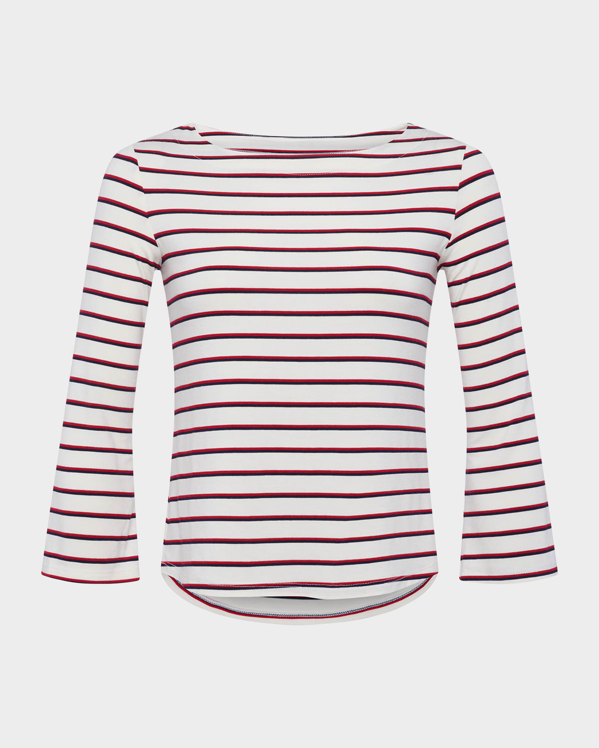 L AGENCE LUCILLE STRIPE BOAT-NECK SHIRT 