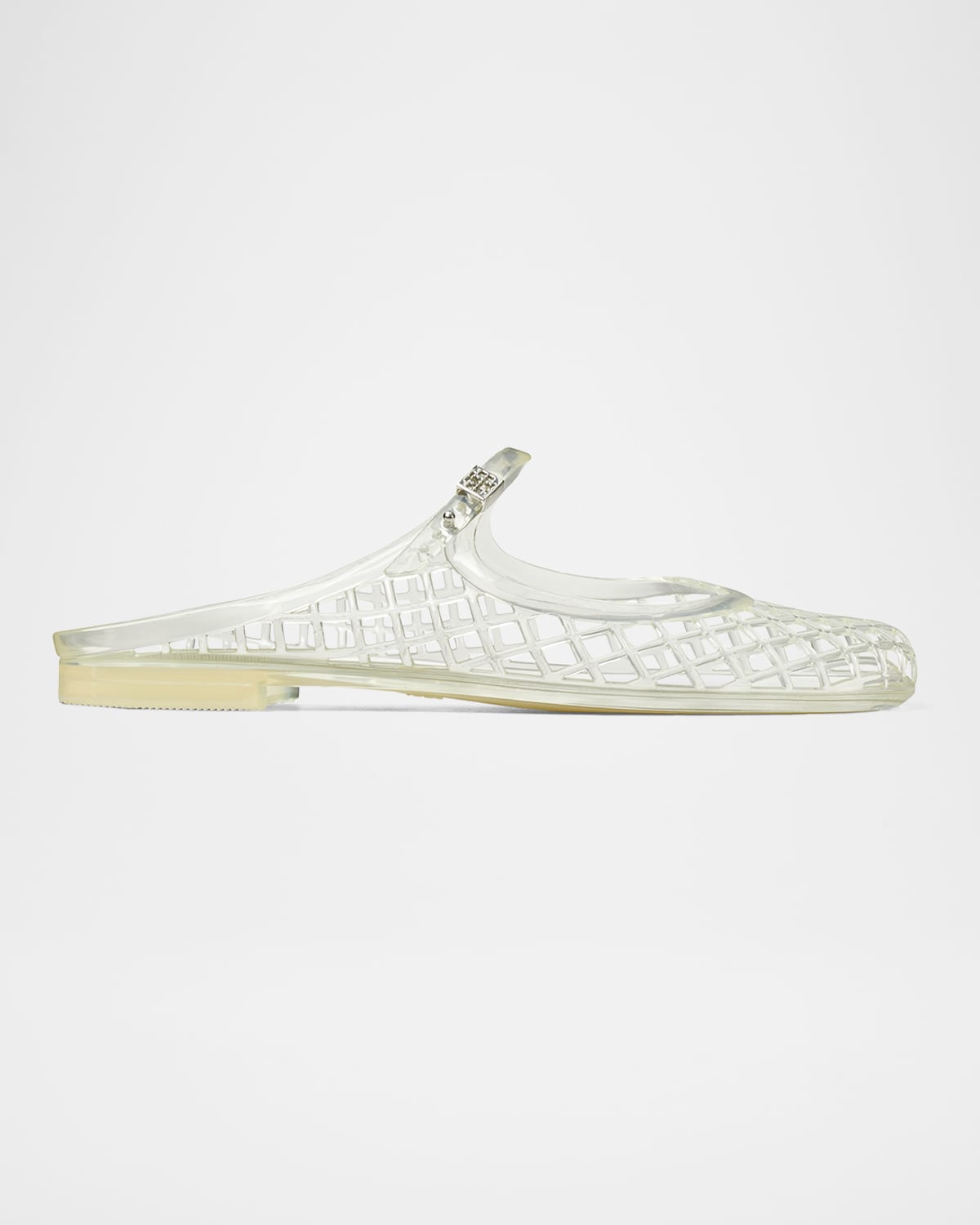 Shop Tory Burch Mellow Jelly Mary Jane Ballerina Mules In Clear  Silver