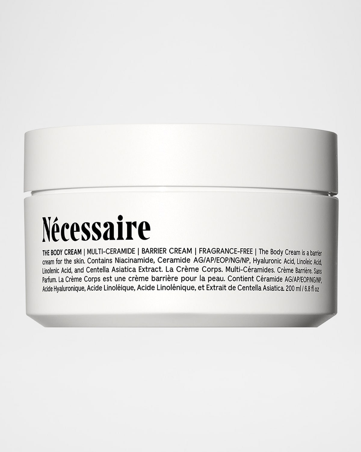 NECESSAIRE THE BODY CREAM FRAGRANCE FREE, 6.8 OZ. 