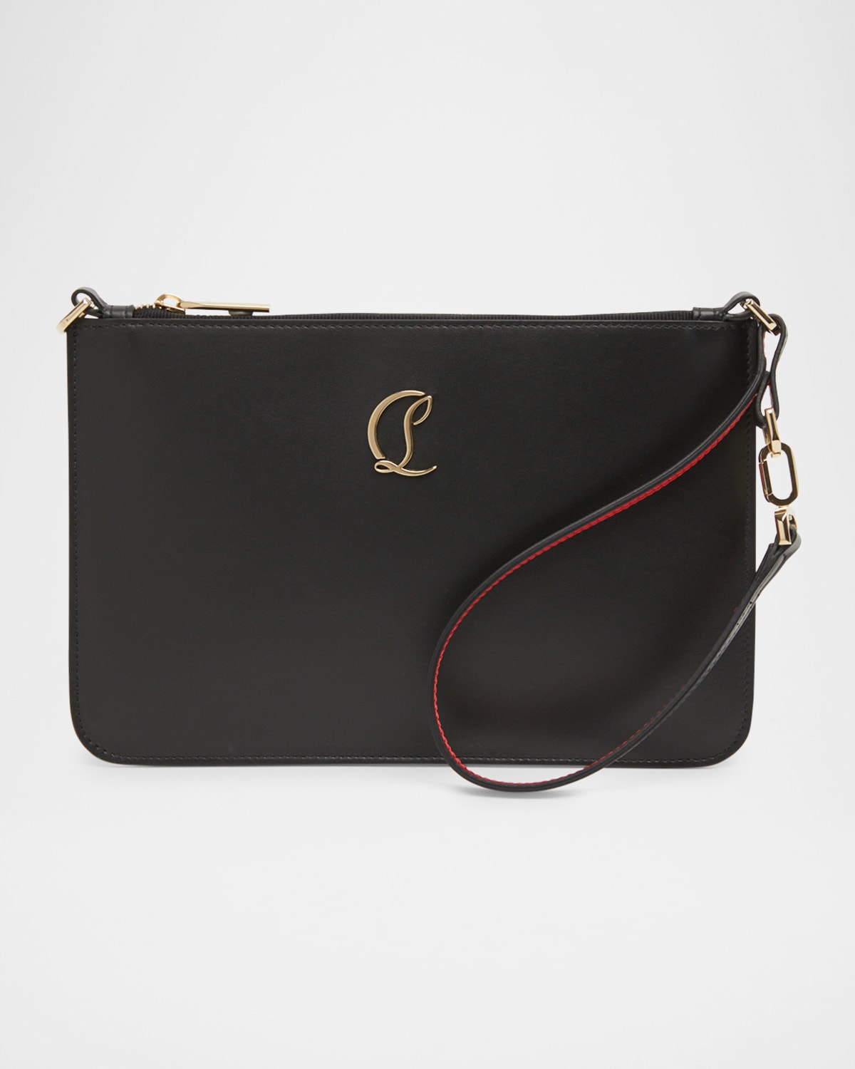 Christian Louboutin Loubi54 Flat Leather Pouch Bag