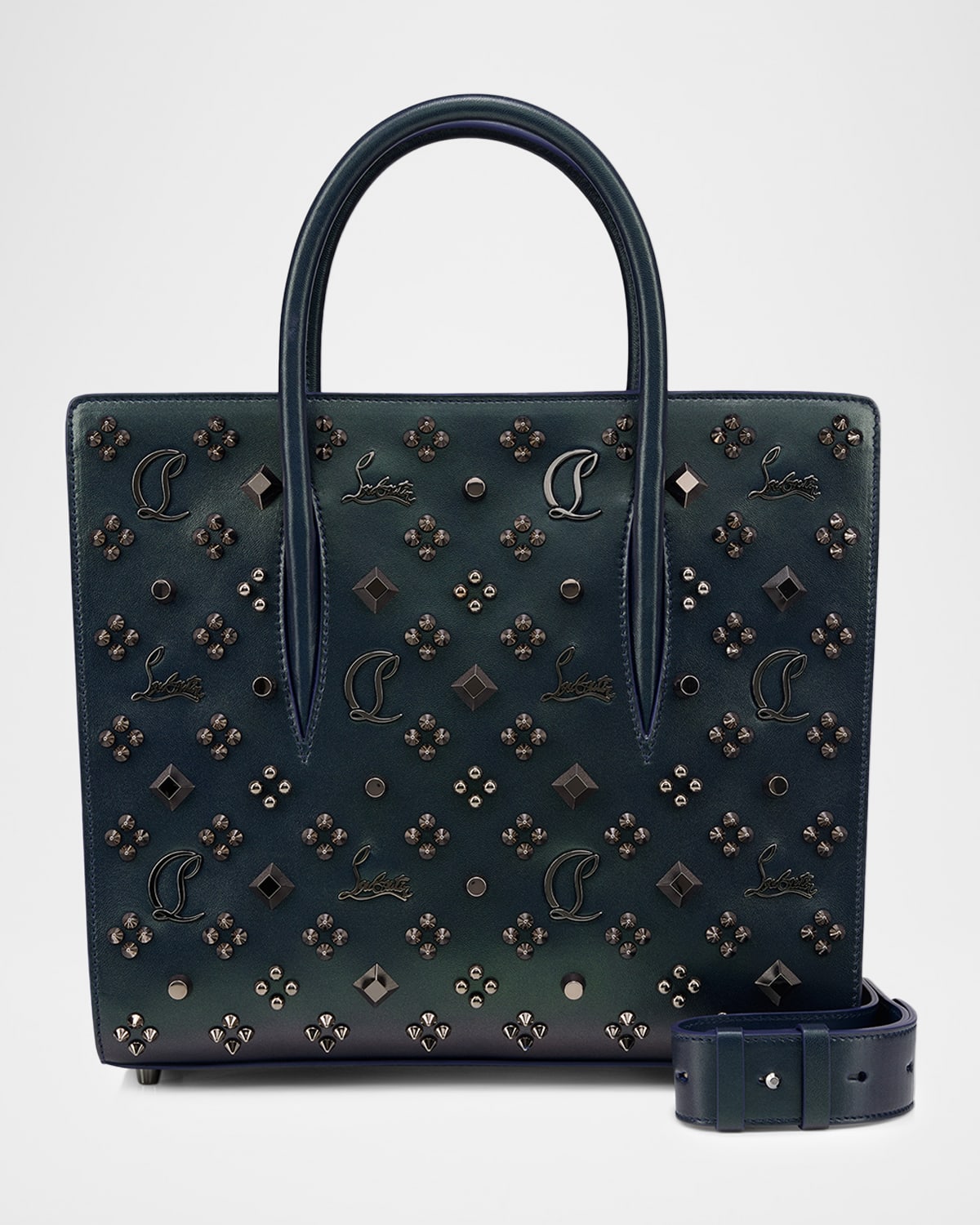 Paloma Medium Top-Handle Bag in Loubinthesky Perle Leather