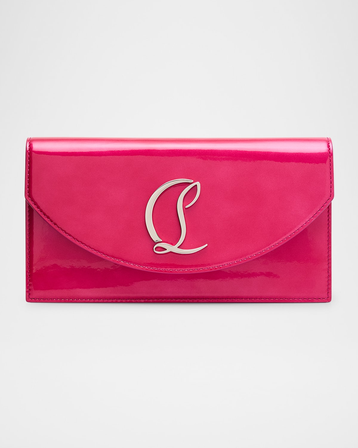 Loubi52 Clutch Bag in Patent Perle Leather