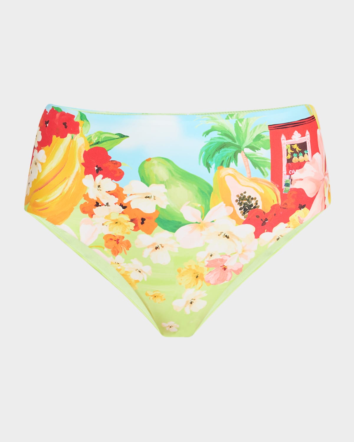 Shop Seafolly Cuba High-waist Bikini Bottoms In Turquoise