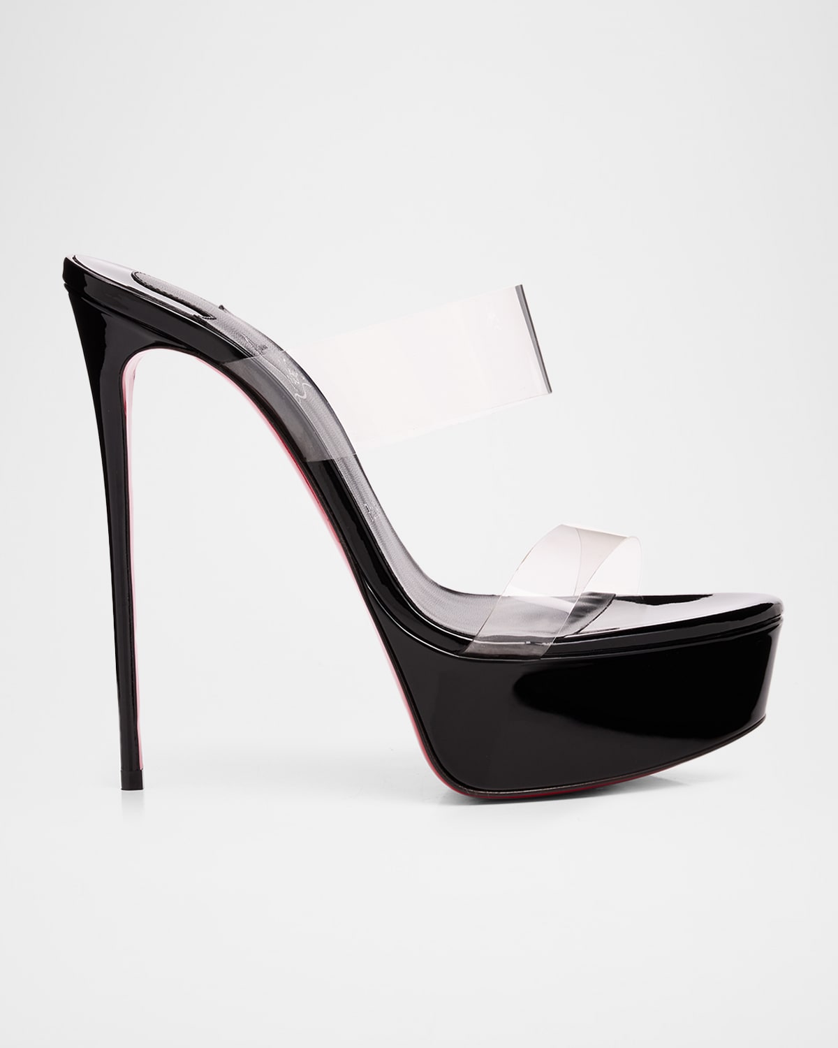 Just Nothing Clear Red Sole Platform Slide Sandals
