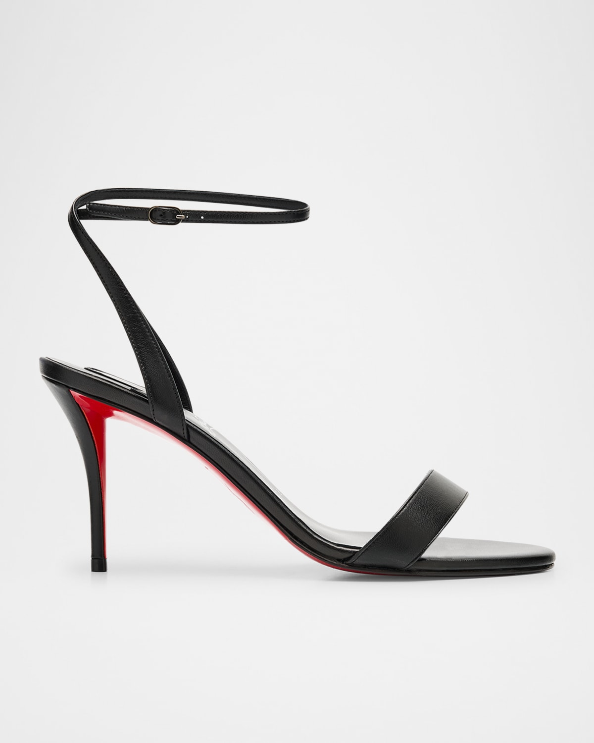 Christian Louboutin Miss Z Leather Red Sole Ankle-strap Sandals In Black